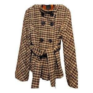 Express brown plaid wool coat